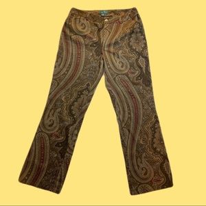 Ralph Lauren Brown Paisley Pants